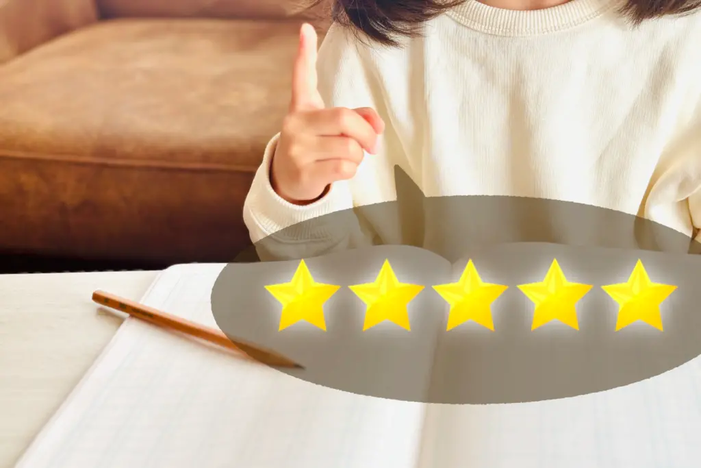 小学生の子どもと評判の良い五つ星イメージ